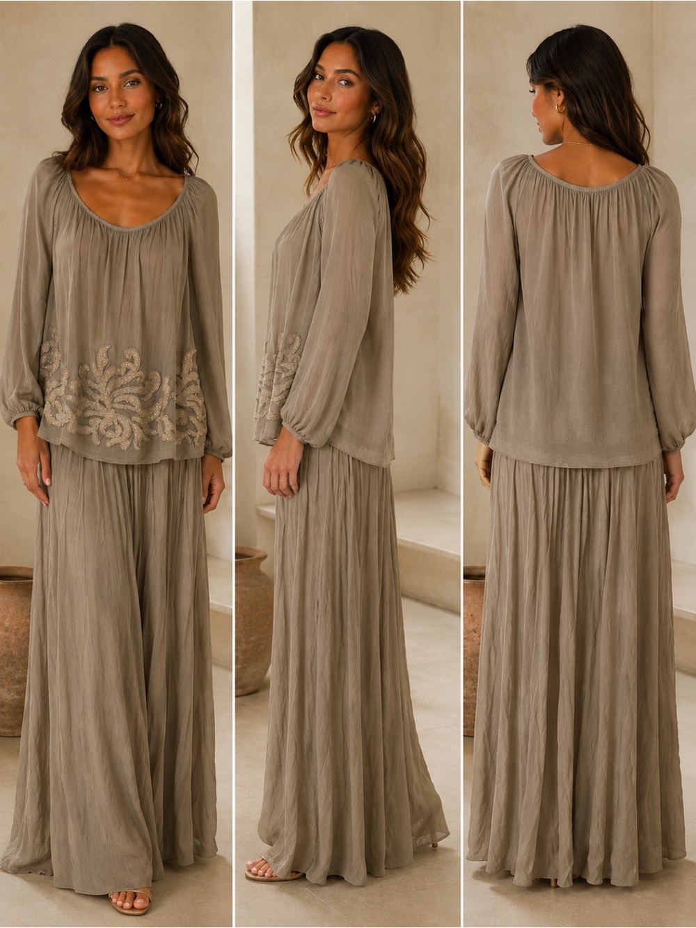 Women’s Embellished Sage Green Dress